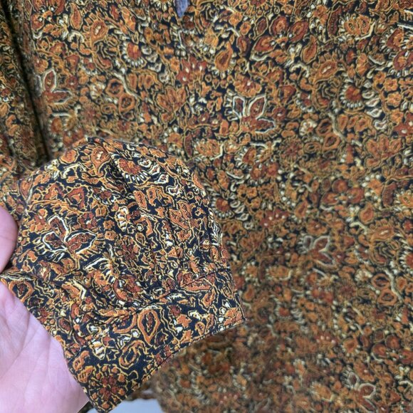 Treasure & Bond Brown Paisley Puff Sleeve Blouse L – NWT 100% Cotton - Picture 5 of 10